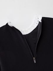 UTAA Notredame Ribbon Lace Flare Sleeve : Black