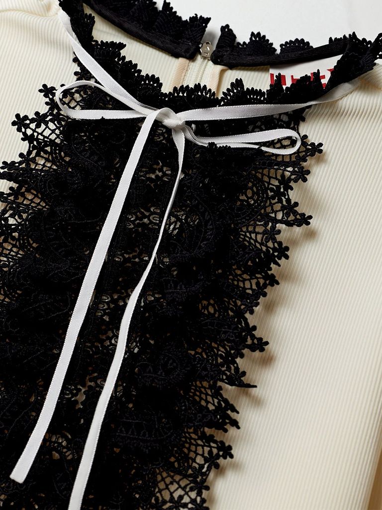 UTAA Notredame Ribbon Lace Flare Sleeve : Ivory