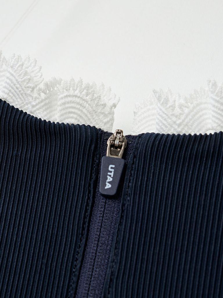 UTAA Notredame Ribbon Lace Flare Sleeve : Navy