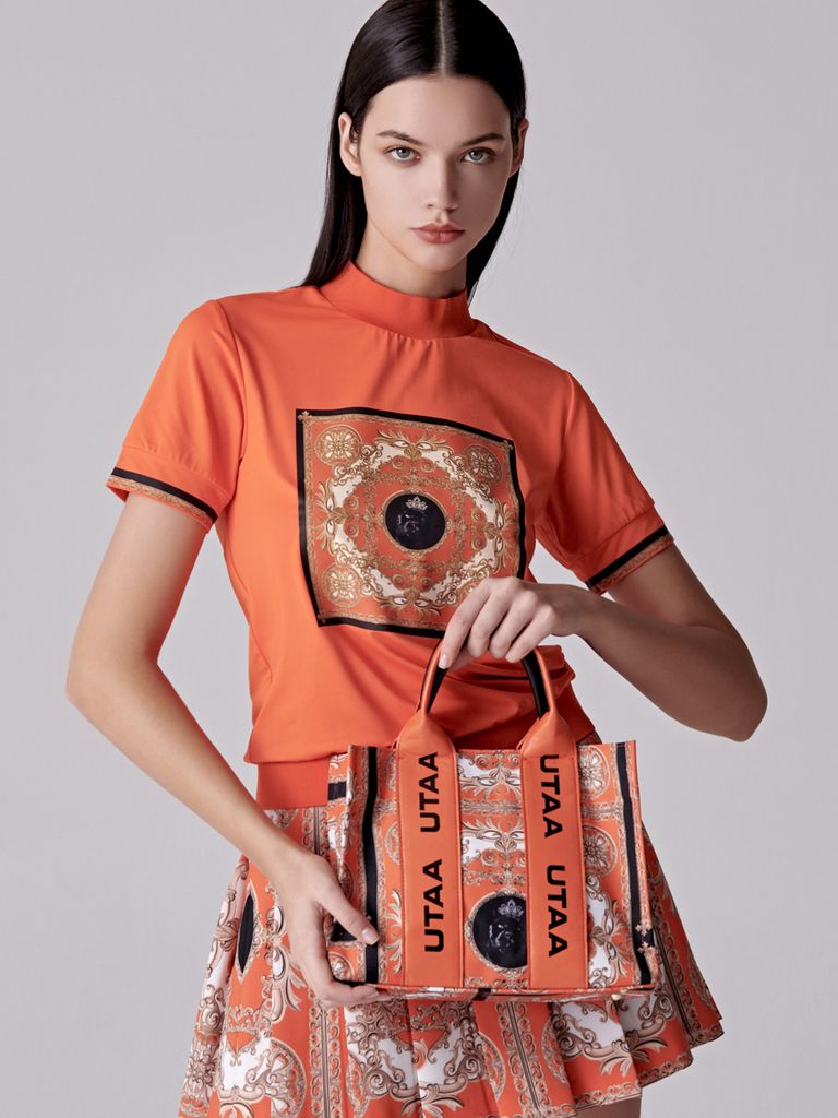UTAA Golden Baroque Tote Bag : Orange