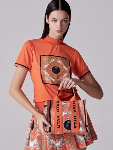 UTAA Golden Baroque Tote Bag : Orange