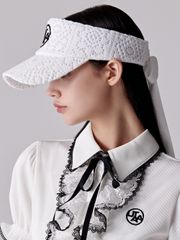 UTAA Pixel Tile Lace Sun Visor : Women's White