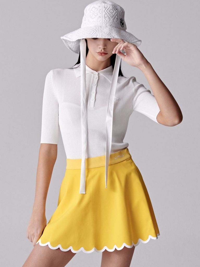 UTAA Pixel Tile Lace Bucket Hat : Women's White