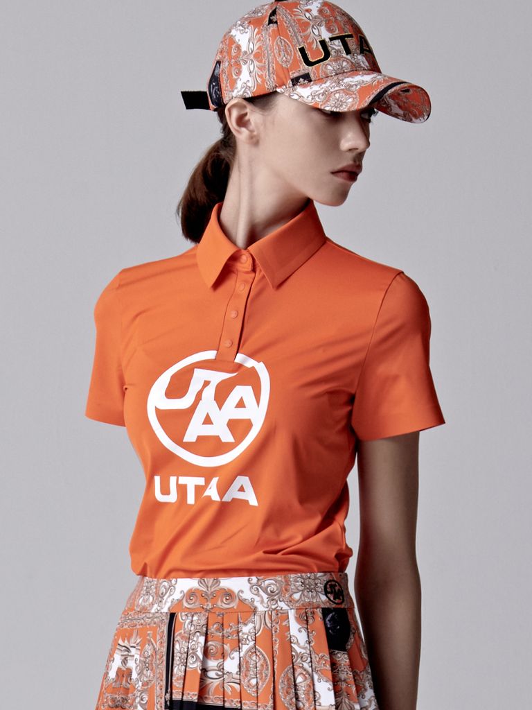 UTAA Baroque Golden Stroke Logo Cap : Orange