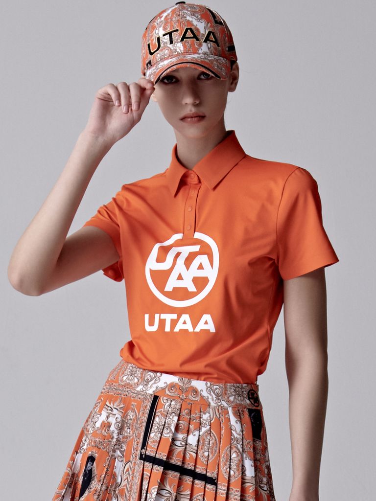 UTAA Baroque Golden Stroke Logo Cap : Orange