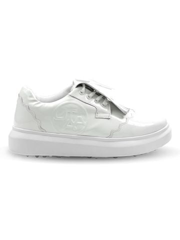 UTAA Enamel Derby Kiltie Golf Sneakers : Women's White-1