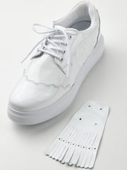 UTAA Enamel Derby Kiltie Golf Sneakers : Women's White-2