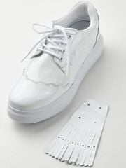 UTAA Enamel Derby Kiltie Golf Sneakers : Women's White