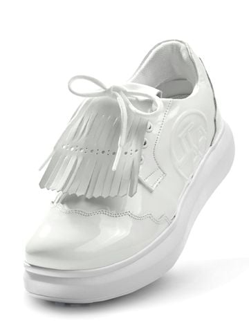 UTAA Enamel Derby Kiltie Golf Sneakers : Women's White-2