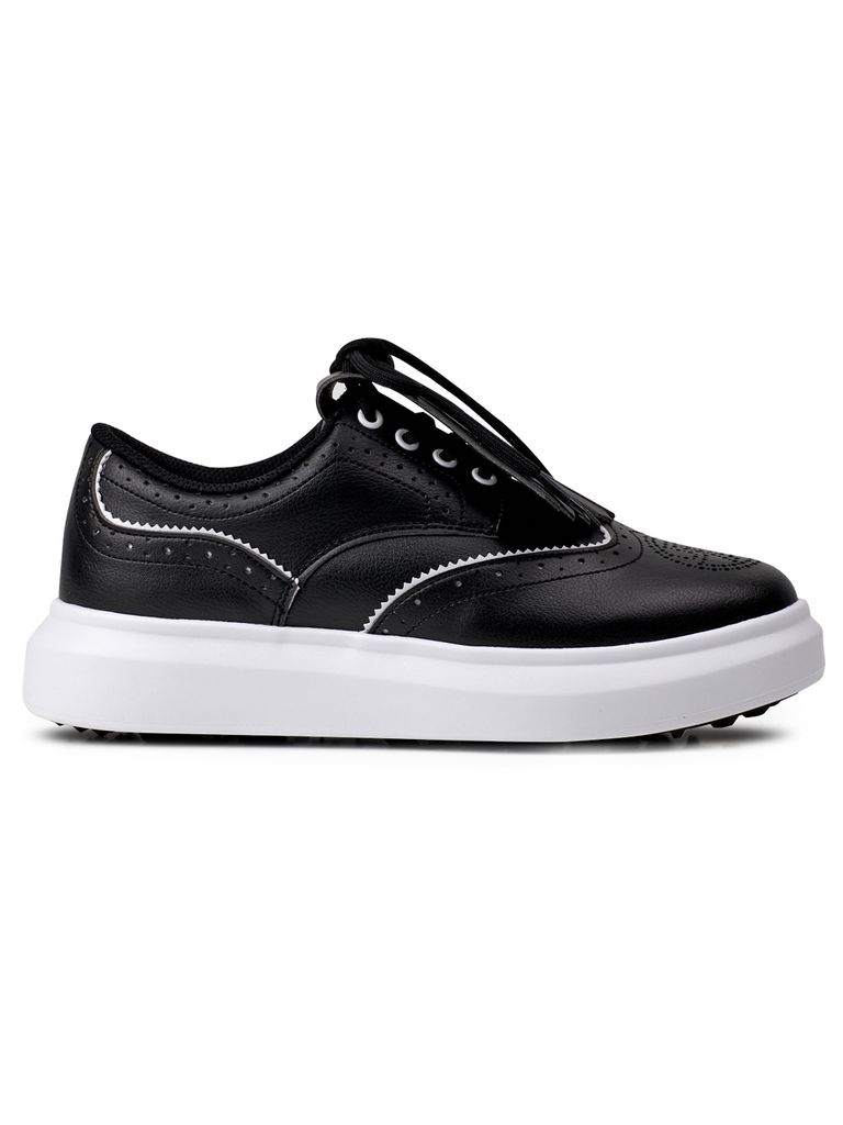 UTAA Punching Derby Kiltie Sneakers : Women's Black