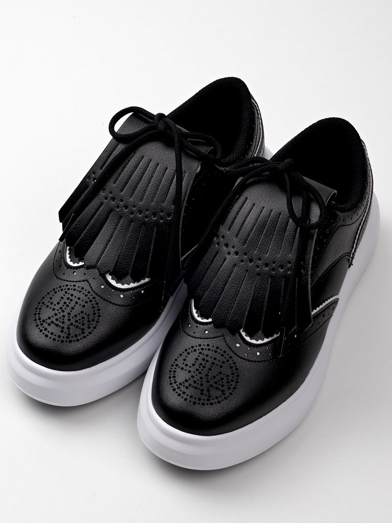 UTAA Punching Derby Kiltie Sneakers : Women's Black