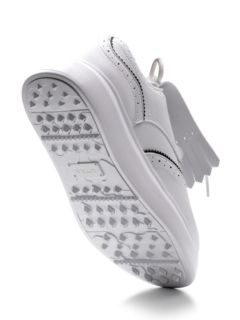 UTAA Punching Derby Kiltie Sneakers : Women's White