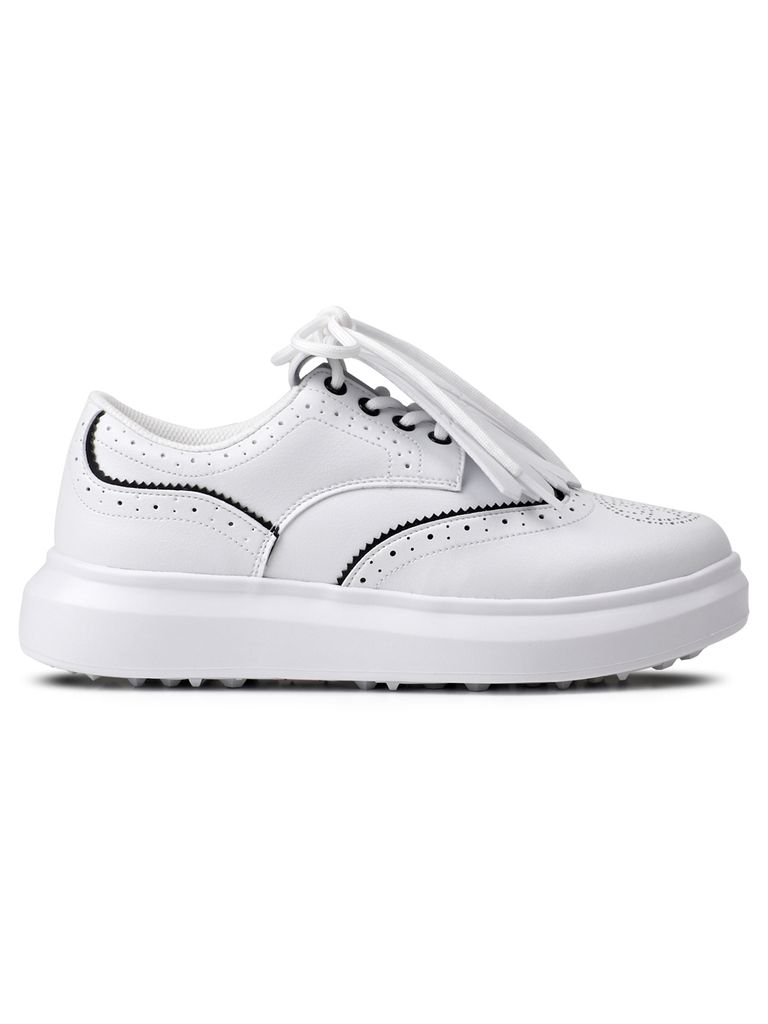 UTAA Punching Derby Kiltie Sneakers : Women's White