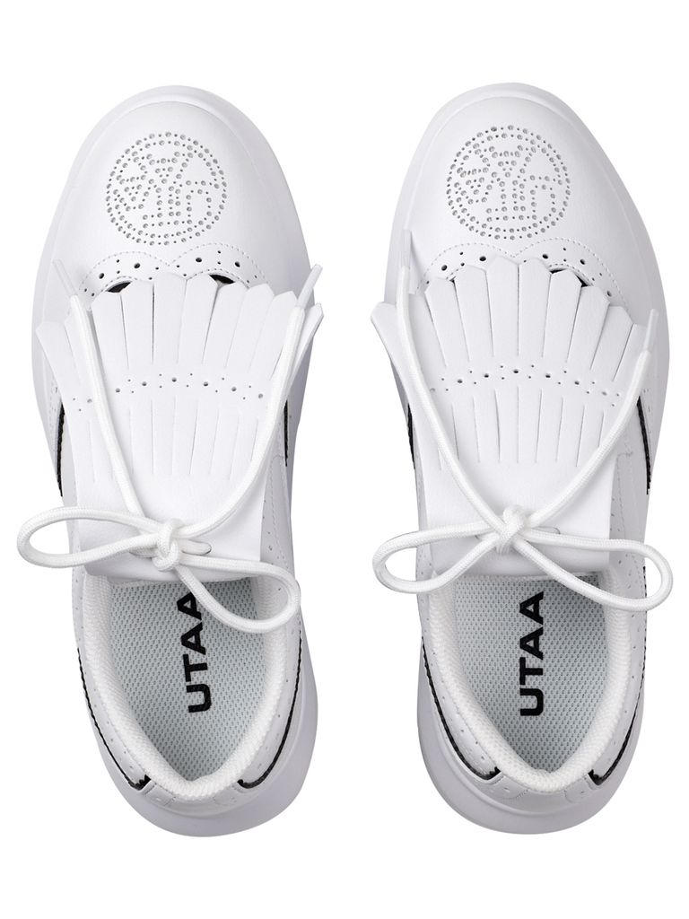 UTAA Punching Derby Kiltie Sneakers : Women's White