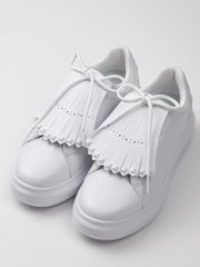 UTAA Marker Derby Stud Kiltie Sneakers : Women's White