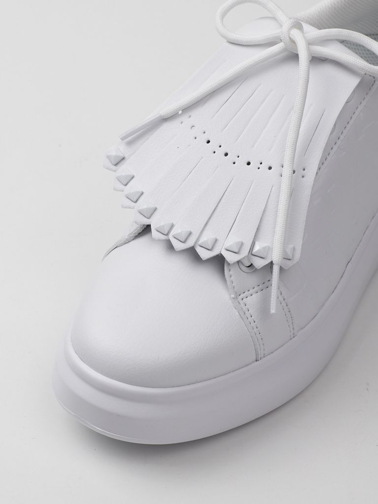 UTAA Marker Derby Stud Kiltie Sneakers : Women's White