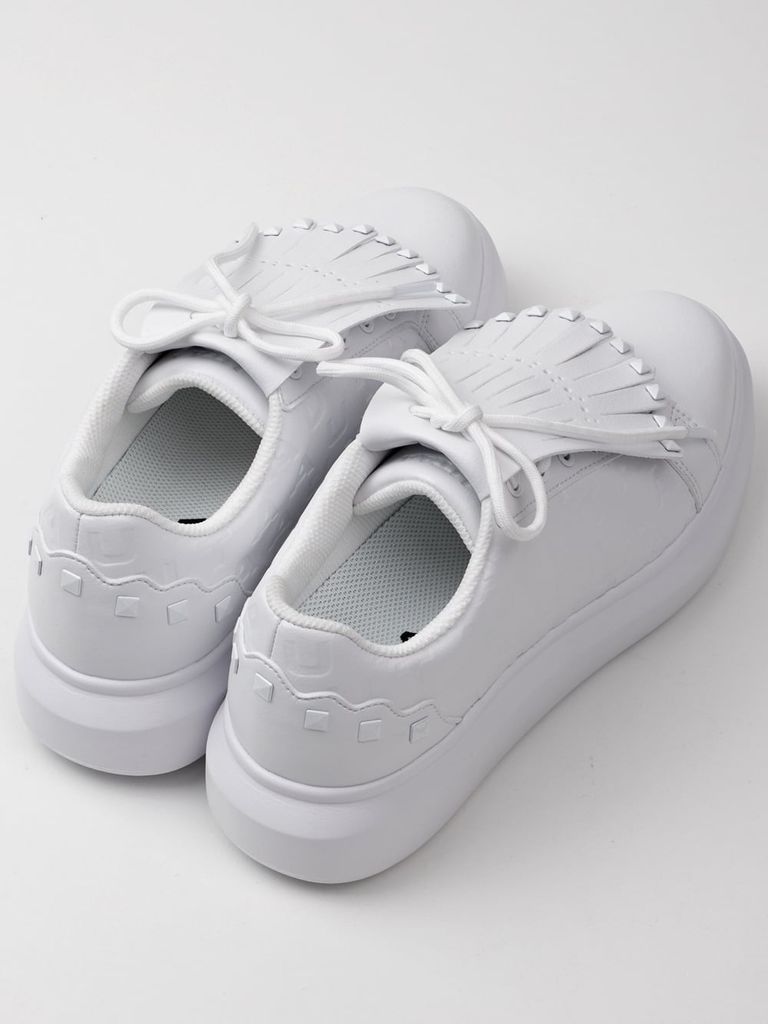 UTAA Marker Derby Stud Kiltie Sneakers : Women's White