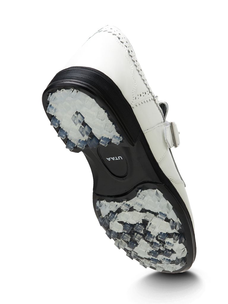 UTAA Enamel Derby Punching Golf Sneakers : Women's White