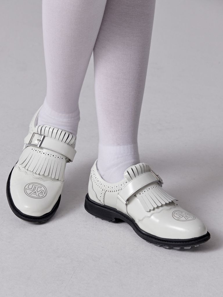 UTAA Enamel Derby Punching Golf Sneakers : Women's White