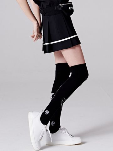 UTAA Panther Logo Over Knee Socks : Black