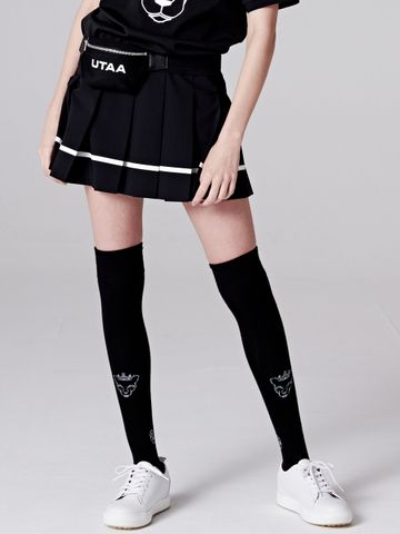 UTAA Panther Logo Over Knee Socks : Black