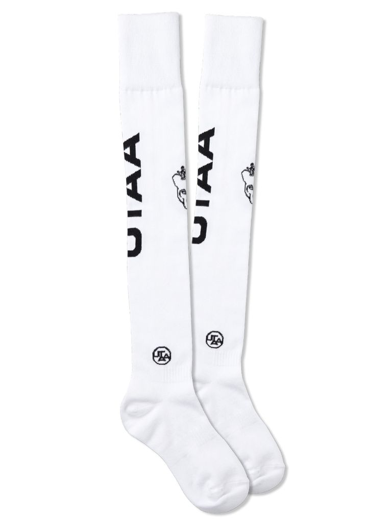 UTAA Panther Logo Over Knee Socks : White