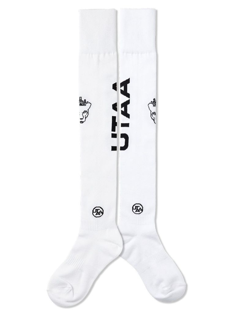 UTAA Panther Logo Over Knee Socks : White