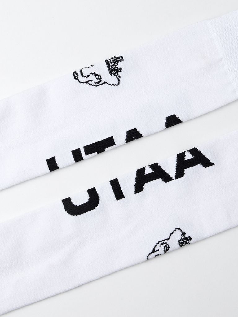 UTAA Panther Logo Over Knee Socks : White