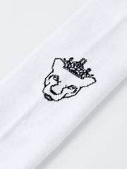 UTAA Panther Logo Over Knee Socks : White