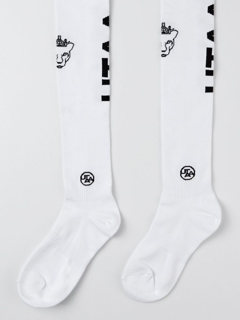 UTAA Panther Logo Over Knee Socks : White