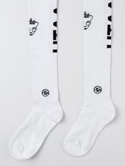 UTAA Panther Logo Over Knee Socks : White