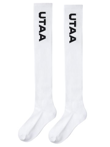 UTAA Logo Knee Socks : White