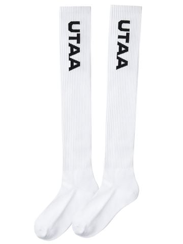 UTAA Logo Knee Socks : White