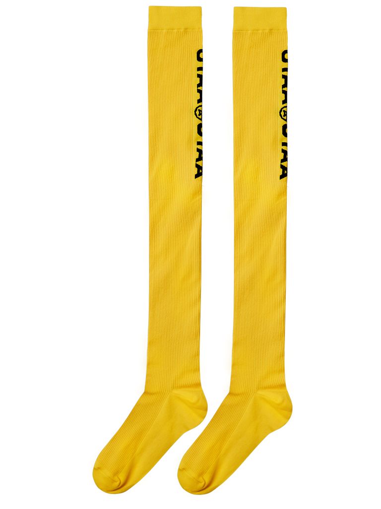 UTAA Double Logo Knee Socks : Yellow