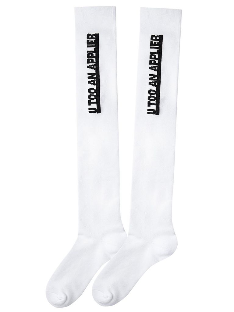 UTAA Logo Knee Socks : White