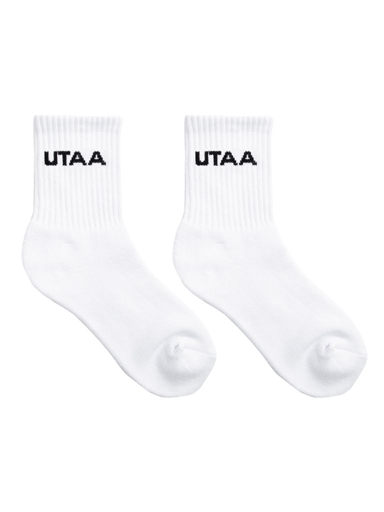 UTAA Simple Logo Socks : Women's White