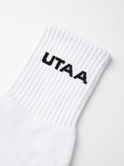 UTAA Simple Logo Socks : Women's White