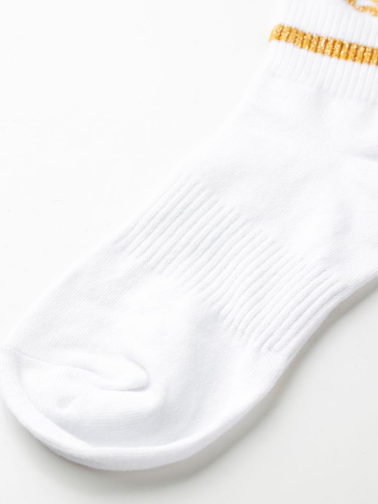 UTAA Crown Panther Glossy Socks : Women's White