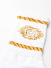 UTAA Crown Panther Glossy Socks : Women's White
