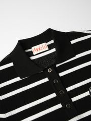 UTAA Putt Stripe Knit PK T-Shirts : Women's Black