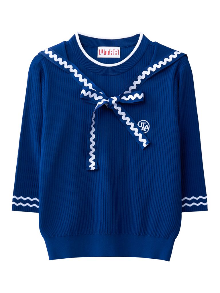 UTAA Pixel Ribbon Wave Pullover : Women's Blue