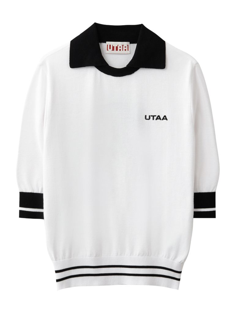 UTAA Logo Openneck Knit Pullover : Women's White