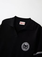 UTAA Ring Panther Open Knit Pk T-Shirt : Women's Black
