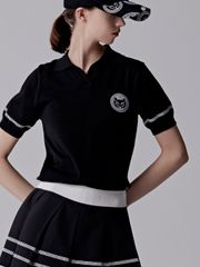 UTAA Ring Panther Open Knit Pk T-Shirt : Women's Black