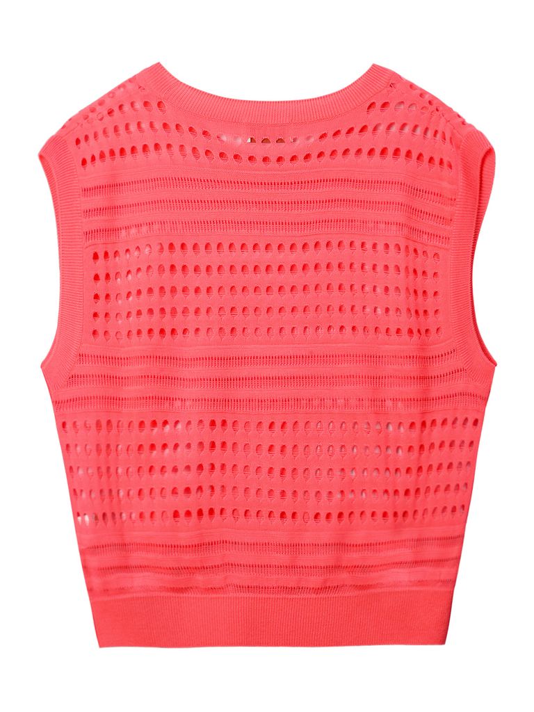 UTAA Punching Scasi Knit Vest : Women's Pink