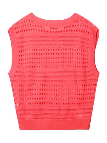 UTAA Punching Scasi Knit Vest : Women's Pink