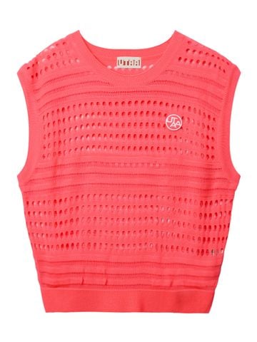 UTAA Punching Scasi Knit Vest : Women's Pink