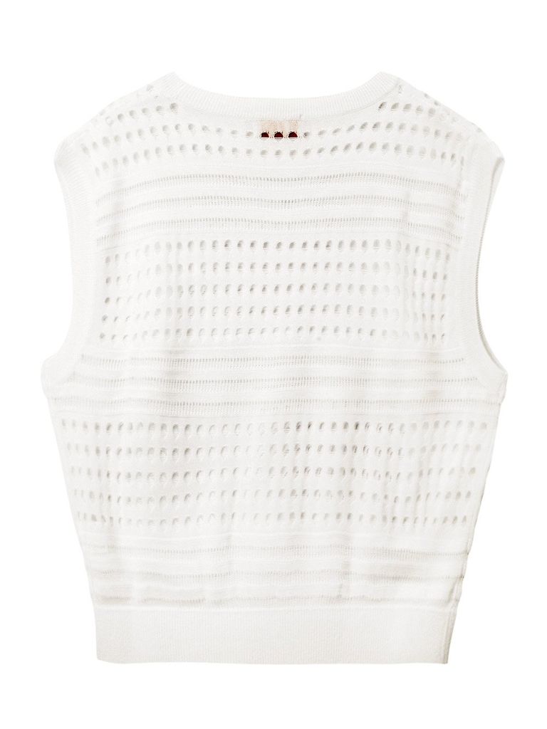 UTAA Punching Scasi Knit Vest : Women's White