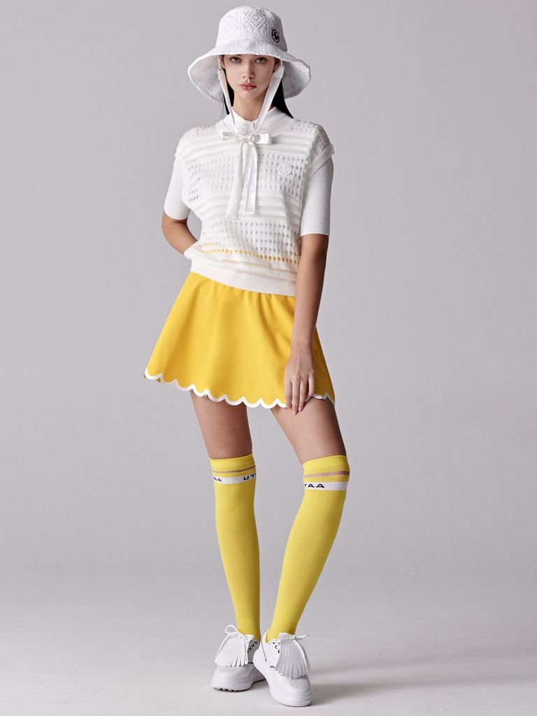 UTAA Punching Scasi Knit Vest : Women's White