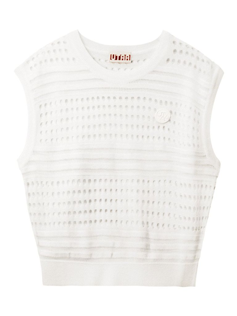 UTAA Punching Scasi Knit Vest : Women's White